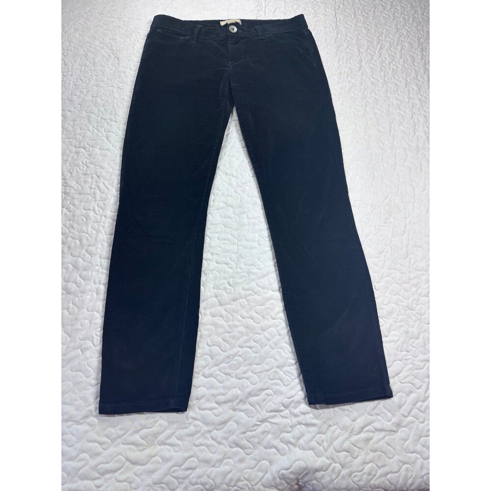 Banana Republic Navy Blue Velvet Corduroy Skinny Ankle Pants Trousers size 27